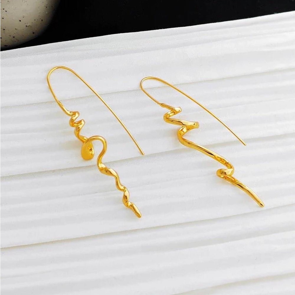 Gold stainless abstract earrings